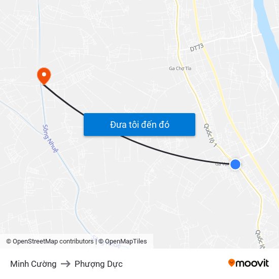 Minh Cường to Phượng Dực map
