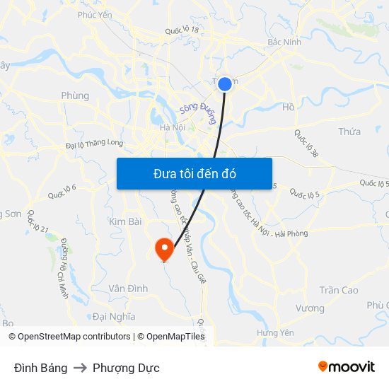 Đình Bảng to Phượng Dực map