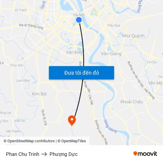 Phan Chu Trinh to Phượng Dực map