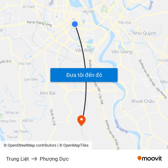 Trung Liệt to Phượng Dực map