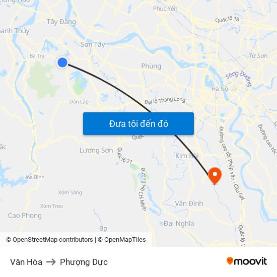 Vân Hòa to Phượng Dực map