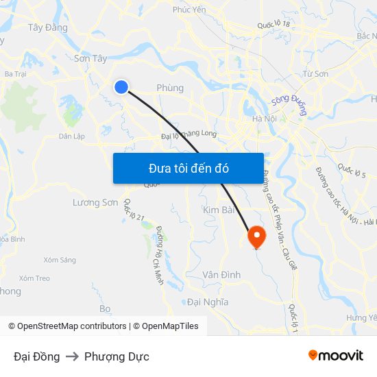 Đại Đồng to Phượng Dực map