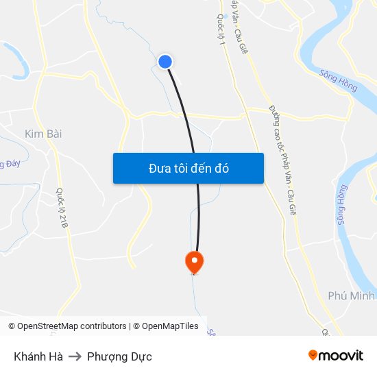 Khánh Hà to Phượng Dực map