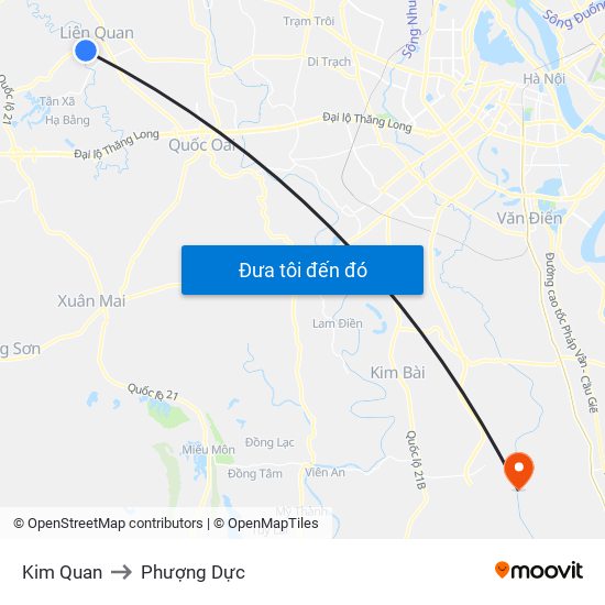 Kim Quan to Phượng Dực map