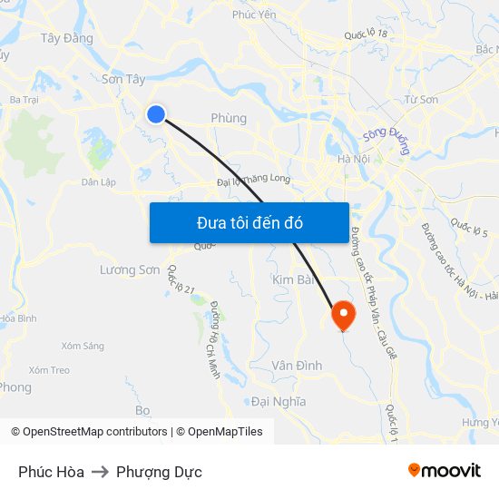 Phúc Hòa to Phượng Dực map