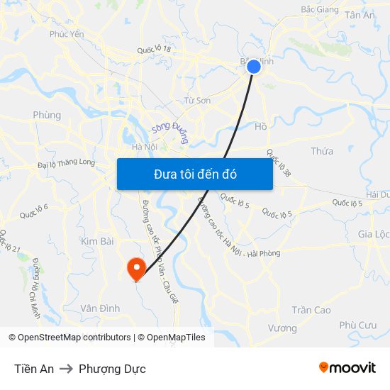 Tiền An to Phượng Dực map