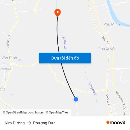 Kim Đường to Phượng Dực map