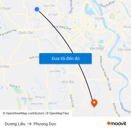 Dương Liễu to Phượng Dực map