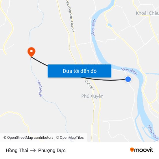 Hồng Thái to Phượng Dực map