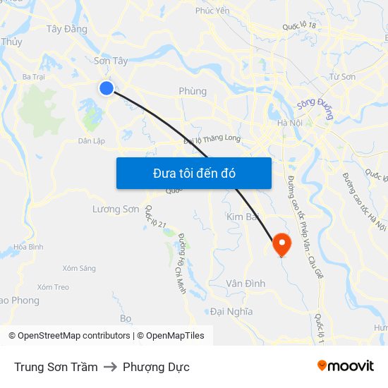 Trung Sơn Trầm to Phượng Dực map