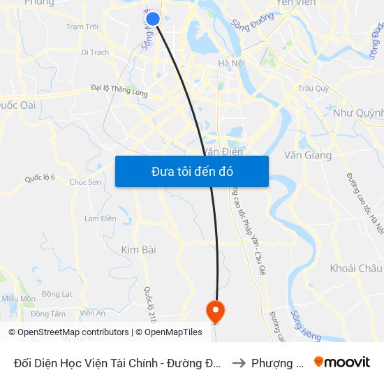 Đối Diện Học Viện Tài Chính - Đường Đức Thắng to Phượng Dực map