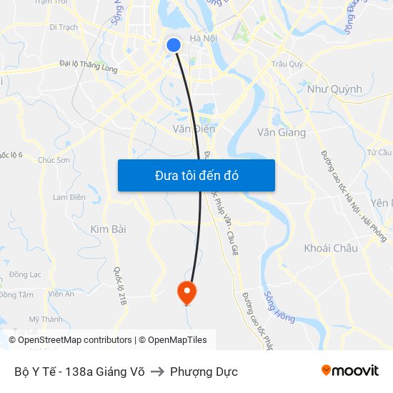 Bộ Y Tế - 138a Giảng Võ to Phượng Dực map