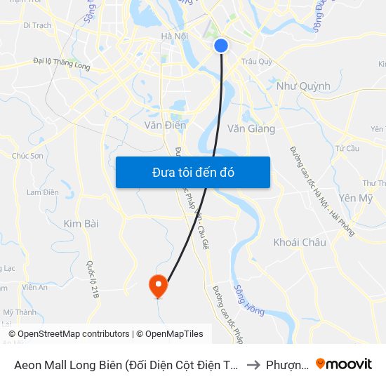 Aeon Mall Long Biên (Đối Diện Cột Điện T4a/2a-B Đường Cổ Linh) to Phượng Dực map