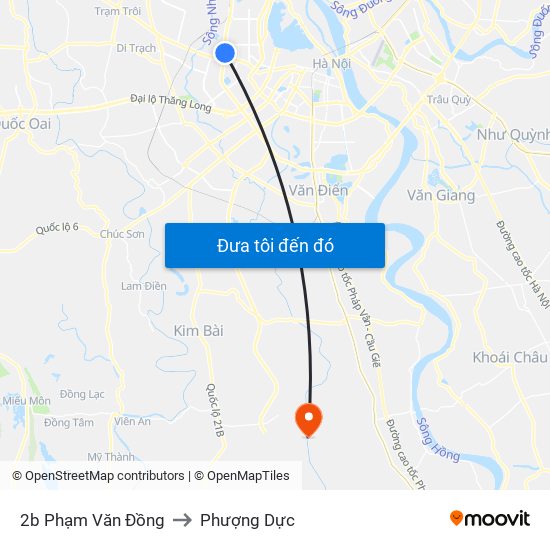 2b Phạm Văn Đồng to Phượng Dực map