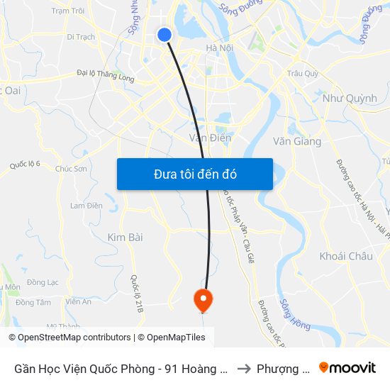 Gần Học Viện Quốc Phòng - 91 Hoàng Quốc Việt to Phượng Dực map