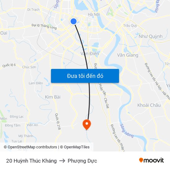 20 Huỳnh Thúc Kháng to Phượng Dực map
