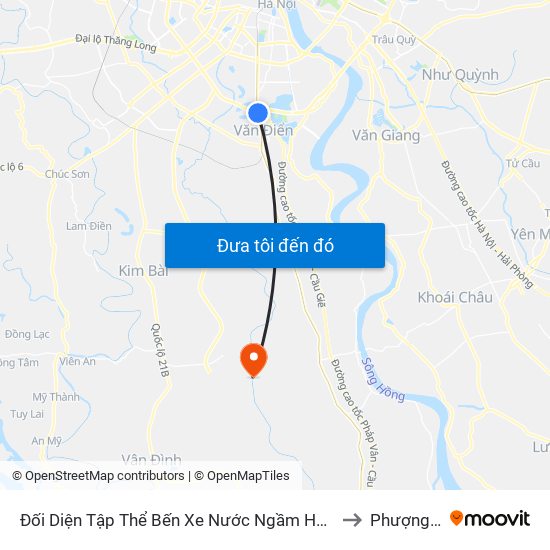 Đối Diện Tập Thể Bến Xe Nước Ngầm Hà Nội - Ngọc Hồi to Phượng Dực map