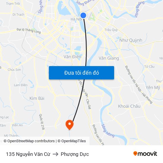 135 Nguyễn Văn Cừ to Phượng Dực map