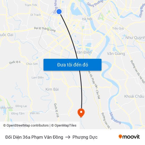 Đối Diện 36a Phạm Văn Đồng to Phượng Dực map