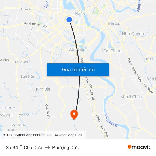 Số 94 Ô Chợ Dừa to Phượng Dực map