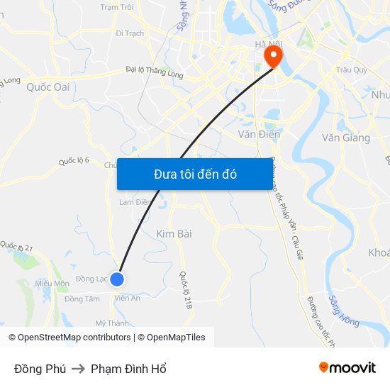 Đồng Phú to Phạm Đình Hổ map
