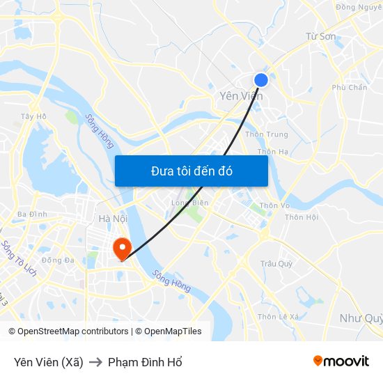 Yên Viên (Xã) to Phạm Đình Hổ map