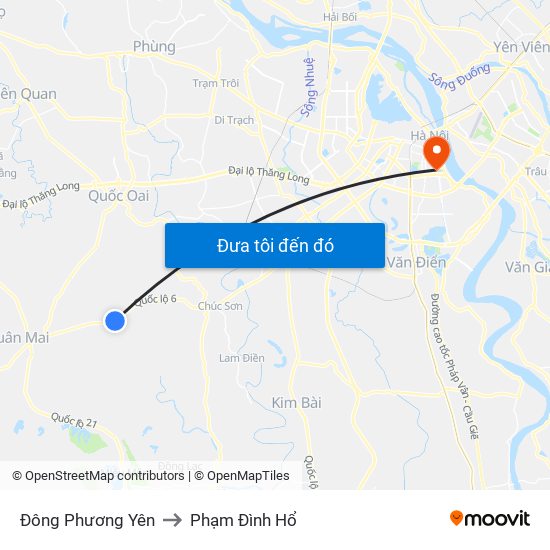 Đông Phương Yên to Phạm Đình Hổ map