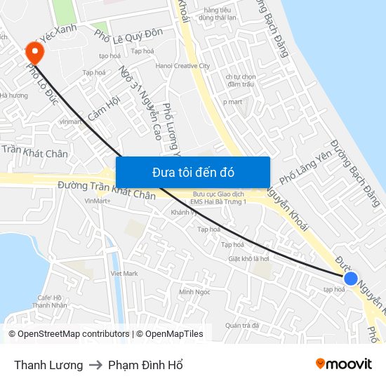 Thanh Lương to Phạm Đình Hổ map