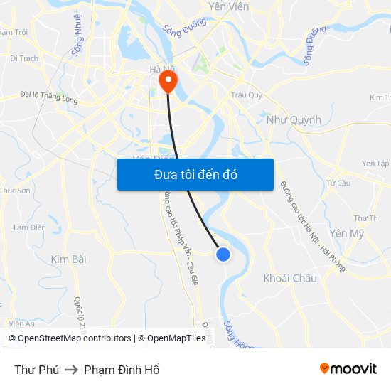 Thư Phú to Phạm Đình Hổ map