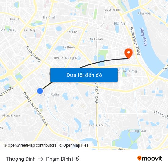 Thượng Đình to Phạm Đình Hổ map