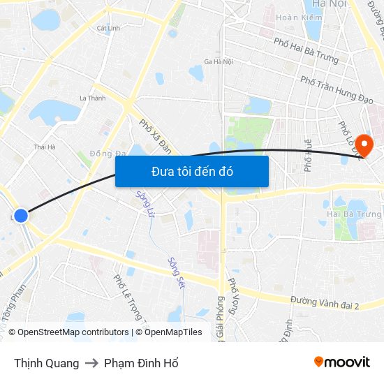 Thịnh Quang to Phạm Đình Hổ map