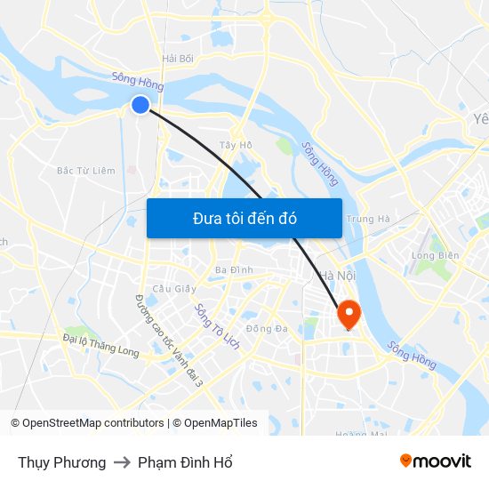 Thụy Phương to Phạm Đình Hổ map