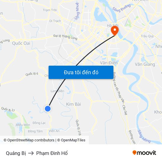 Quảng Bị to Phạm Đình Hổ map