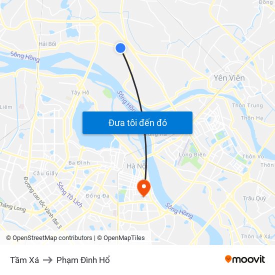Tầm Xá to Phạm Đình Hổ map