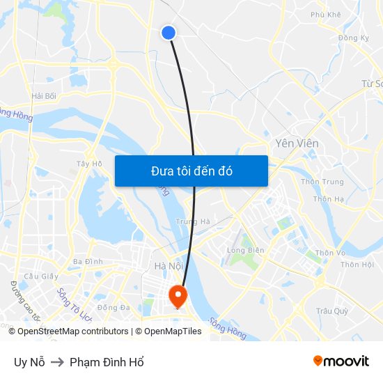 Uy Nỗ to Phạm Đình Hổ map