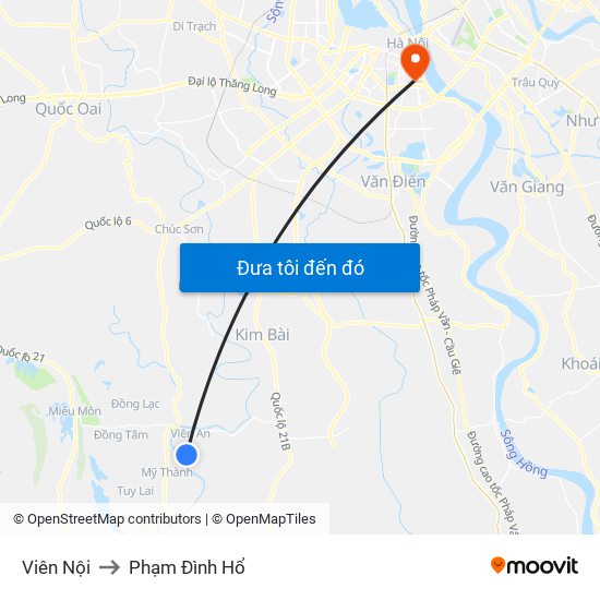 Viên Nội to Phạm Đình Hổ map