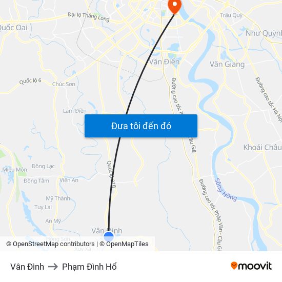 Vân Đình to Phạm Đình Hổ map