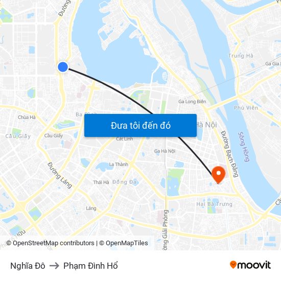 Nghĩa Đô to Phạm Đình Hổ map