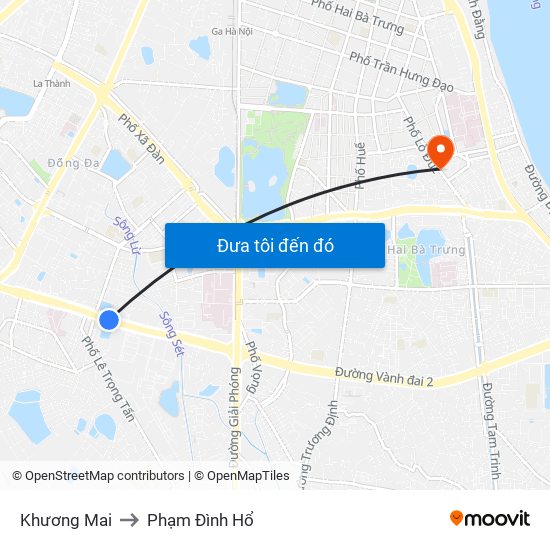 Khương Mai to Phạm Đình Hổ map