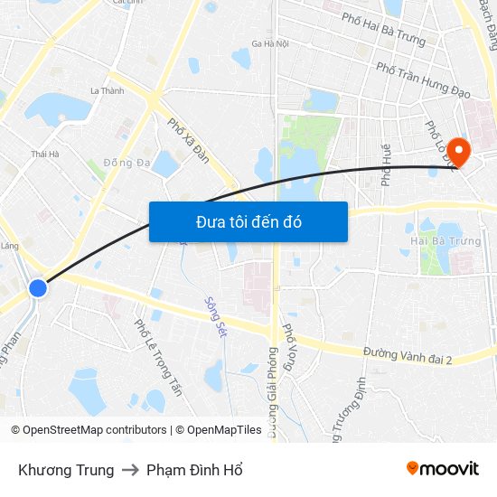 Khương Trung to Phạm Đình Hổ map