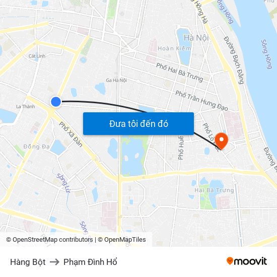 Hàng Bột to Phạm Đình Hổ map