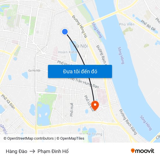 Hàng Đào to Phạm Đình Hổ map