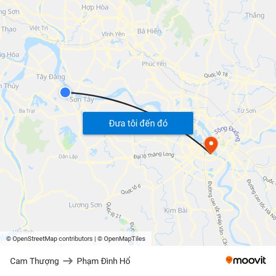 Cam Thượng to Phạm Đình Hổ map