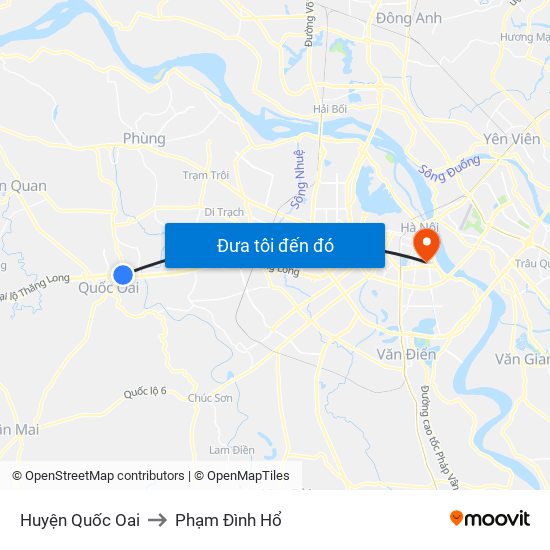 Huyện Quốc Oai to Phạm Đình Hổ map