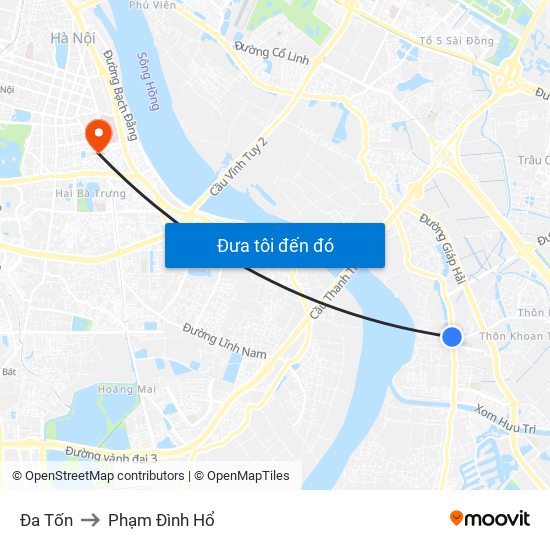 Đa Tốn to Phạm Đình Hổ map