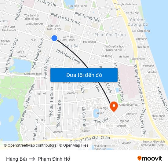 Hàng Bài to Phạm Đình Hổ map