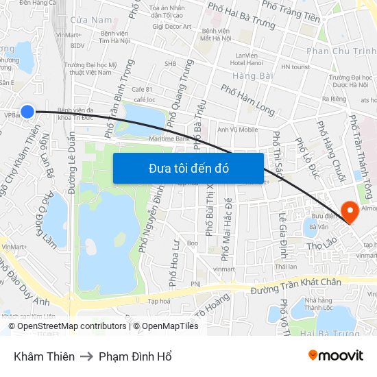 Khâm Thiên to Phạm Đình Hổ map