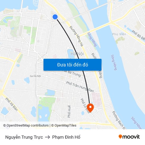 Nguyễn Trung Trực to Phạm Đình Hổ map