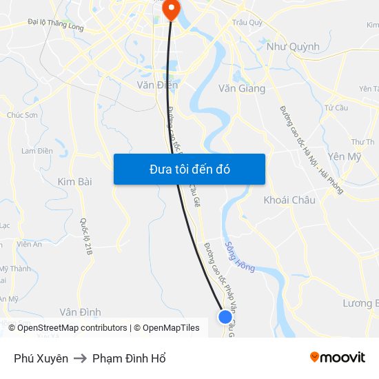 Phú Xuyên to Phạm Đình Hổ map