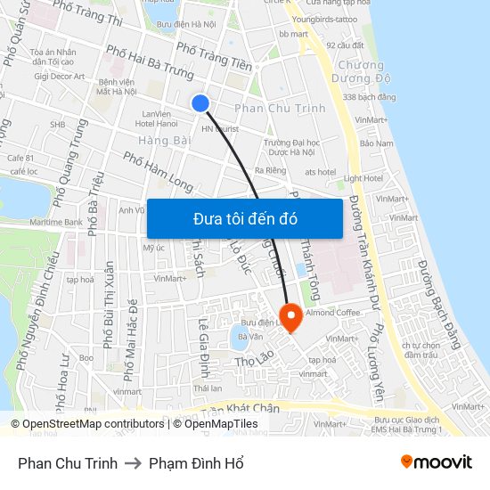 Phan Chu Trinh to Phạm Đình Hổ map
